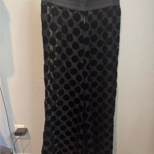 NWT Victoria's Secret Black Velvet Burnout Polka Dot Lounge Pants Sz XL